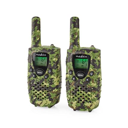 SET 2 x Walkie-Talkie mit LED-Licht 3xAAA Reichweite 8 km Camouflage