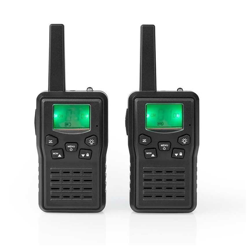 SET 2x Aufladbares Walkie-Talkie mit LED-Licht 1300 mAh Bereich 10 km