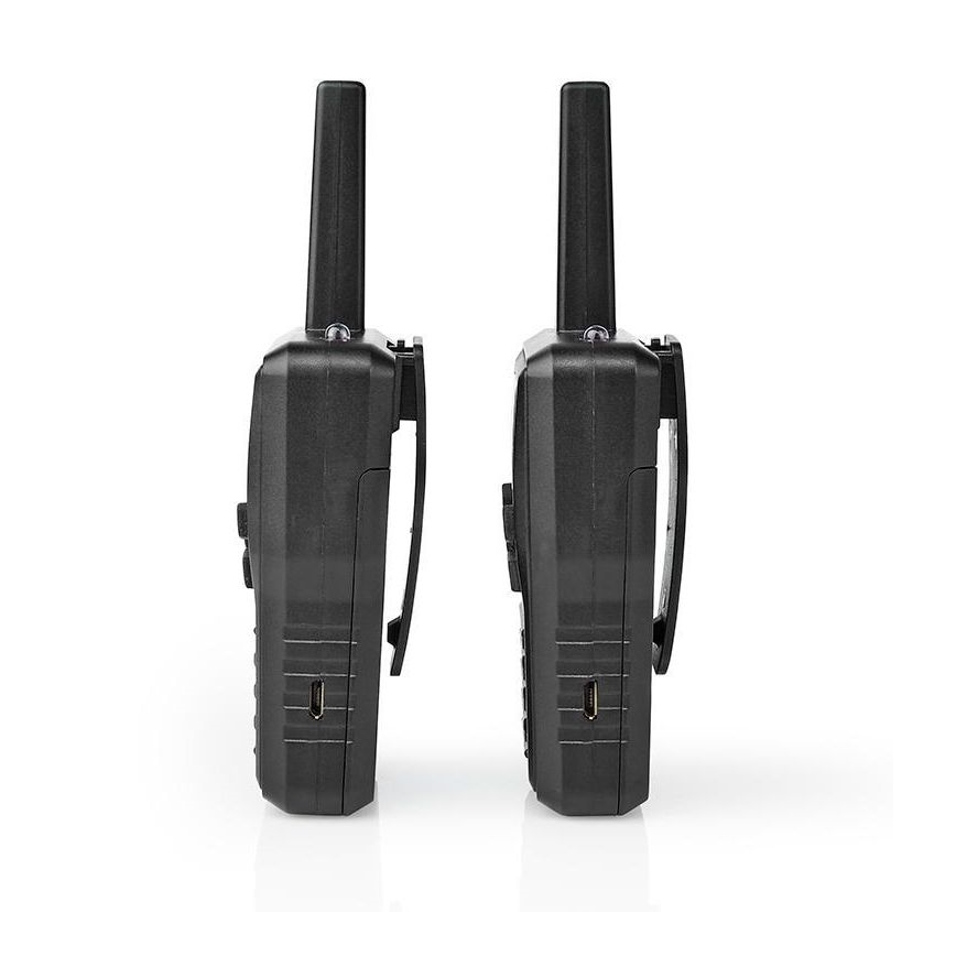SET 2x Aufladbares Walkie-Talkie mit LED-Licht 1300 mAh Bereich 10 km