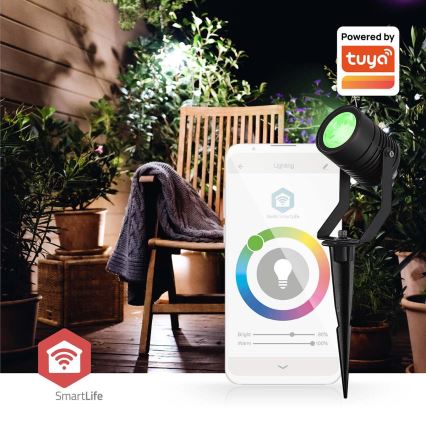 3er-Set SmartLife dimmbare RGBW-LED-Außenleuchten, 3 W, 230 V, IP65, Wi‑Fi (Tuya), schwarz