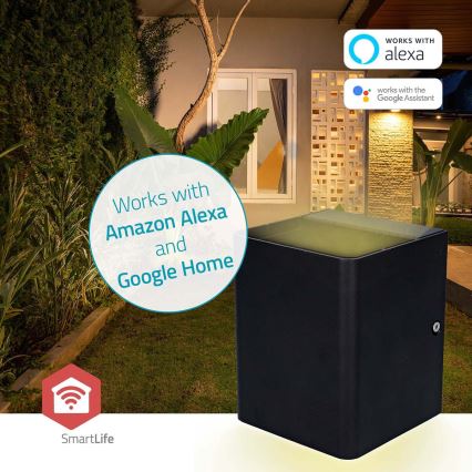 LED RGBW dimmbare Außenwandleuchte SmartLife LED/12W/230V IP65 Wi-Fi Tuya schwarz