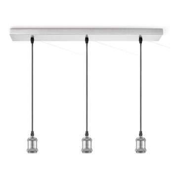 Netzkabel VINTAGE 3xE27/40W/230V mattchrom