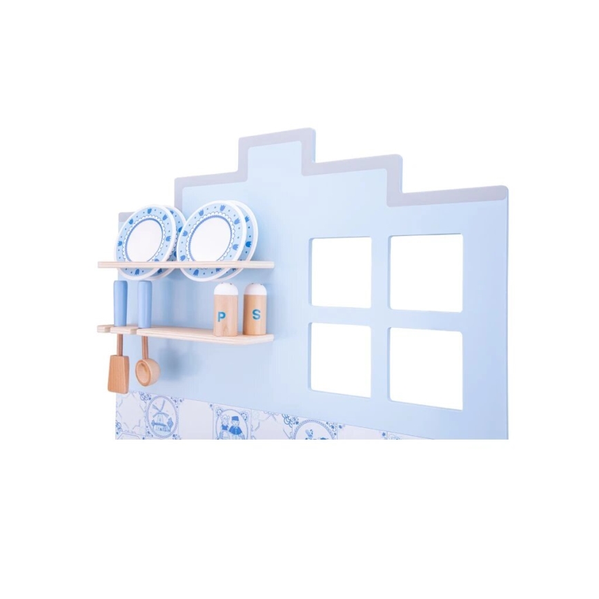 New Classic Toys - Küche aus Holz mit Zubehör blau