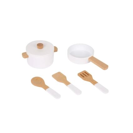 New Classic Toys - Küche aus Holz mit Zubehör weiß/Marmordekor
