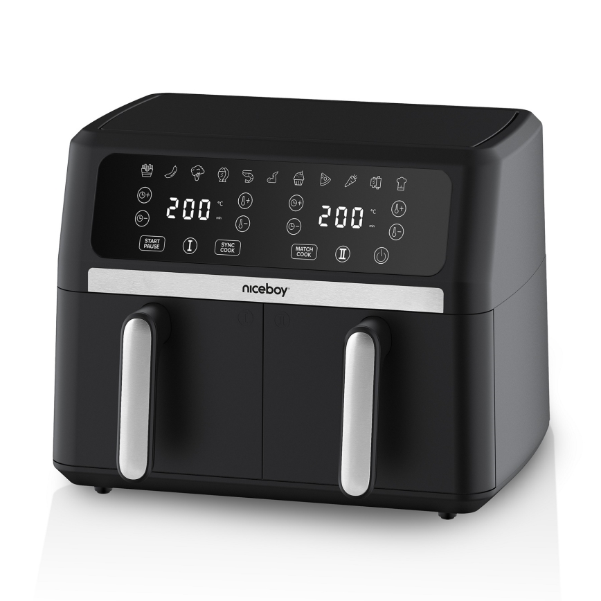 Niceboy AirFryer DUO - Duale Heißluftfritteuse 9 l 2400W/230V