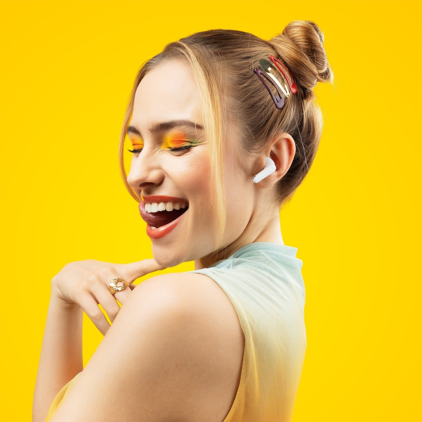 Niceboy Beans 4 POP - Kabellose Kopfhörer 200 mAh + 2x 30 mAh IPX4 weiß