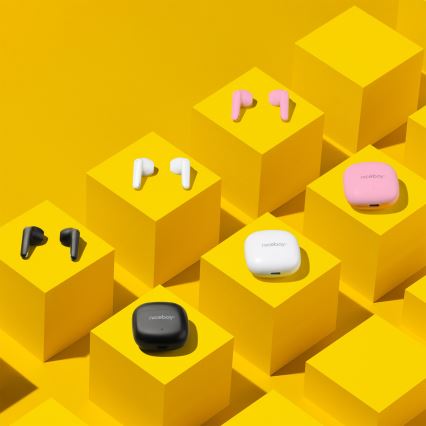 Niceboy Beans 4 POP - Kabellose Kopfhörer 200 mAh + 2x 30 mAh IPX4 weiß