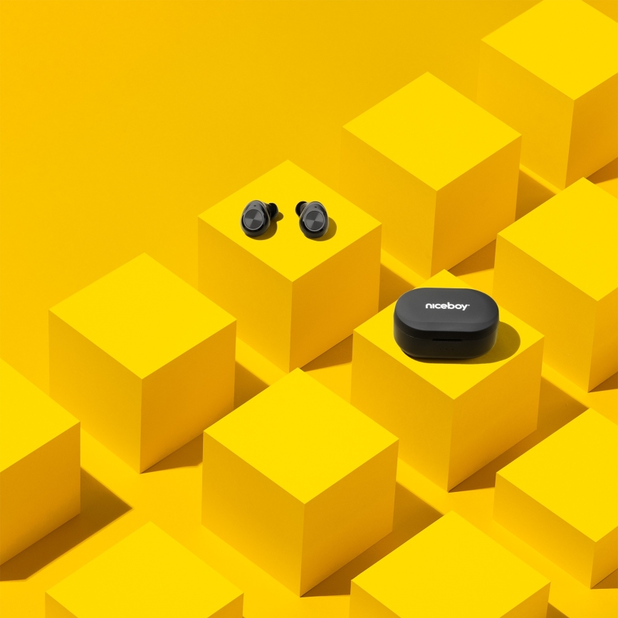 Niceboy Einbau- 4 - Kabellose Kopfhörer 500 mAh + 2x 70 mAh IPX5 schwarz