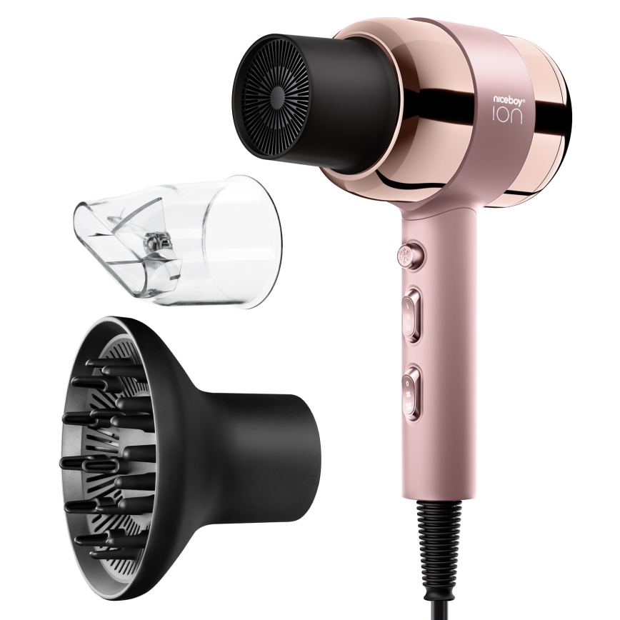 Niceboy ION AirSonic PRO - Haartrockner 2200W/230V rosa