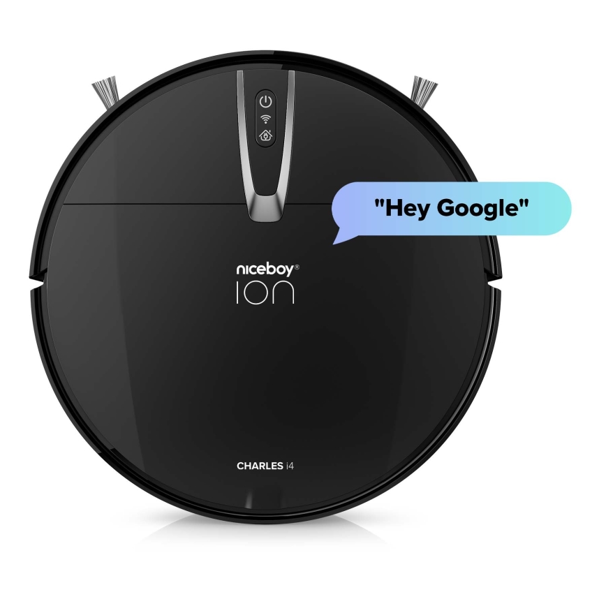 Niceboy ION Charles i4 - Intelligenter 2-in-1 Saugroboter 4400 mAh Wi-Fi Schwarz + Fernbedienung
