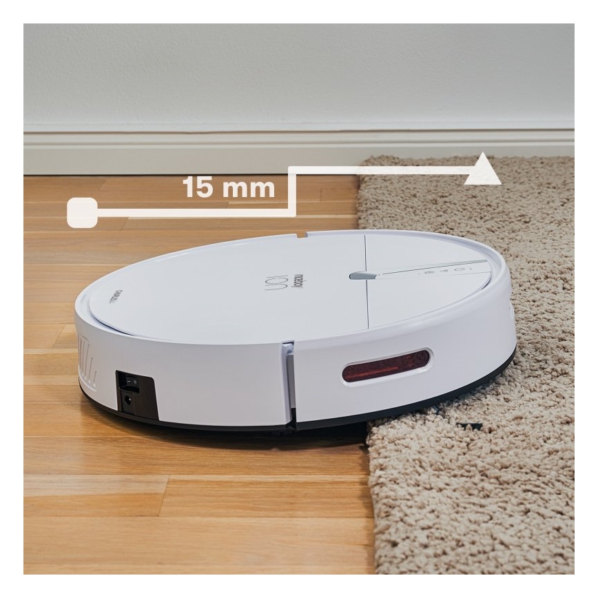 Niceboy ION Charles i4 - Intelligenter 2-in-1 Saugroboter 4400 mAh Wi-Fi Weiß + Fernbedienung