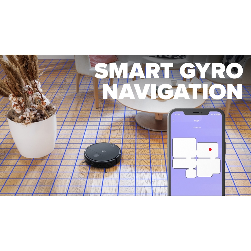 Niceboy ION Charles i6 - Smart-Staubsaugerroboter  2in1 2600 mAh Wi-Fi schwarz
