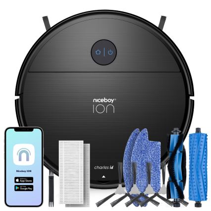 Niceboy ION Charles i6 - Smart-Staubsaugerroboter  2in1 2600 mAh Wi-Fi schwarz