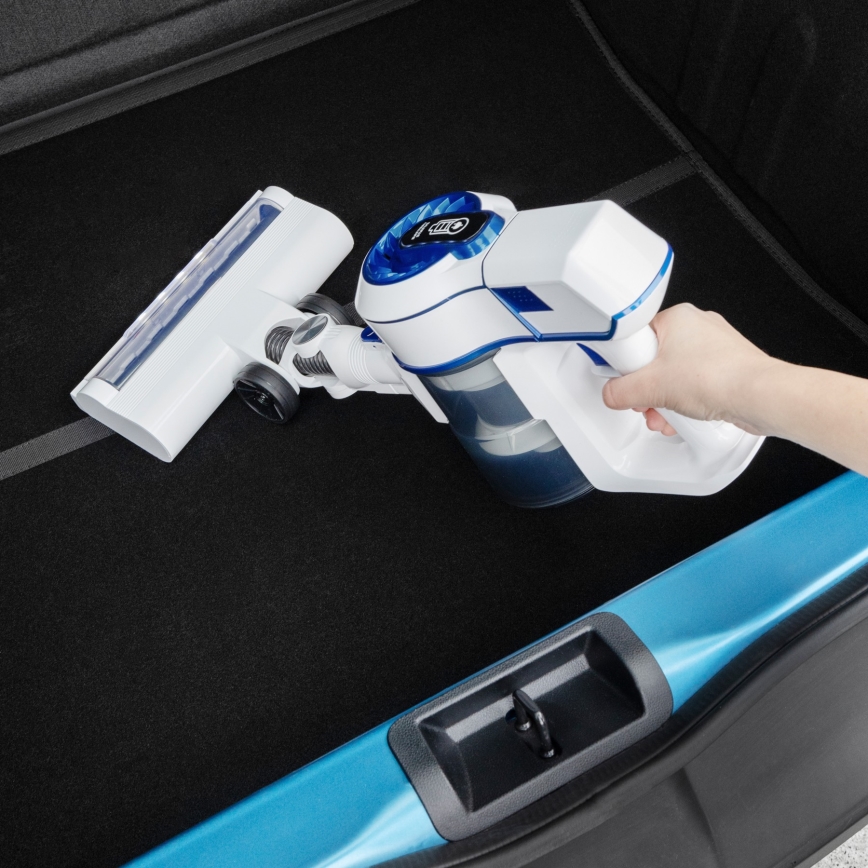 Niceboy ION Hurricane H5 - Kabelloser 2-in-1 Stielsauger 150W/2200 mAh Weiß/Blau