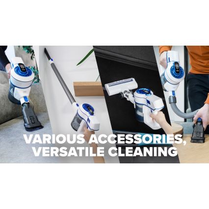 Niceboy ION Hurricane H5 - Kabelloser 2-in-1 Stielsauger 150W/2200 mAh Weiß/Blau