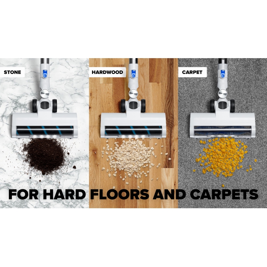 Niceboy ION Hurricane H5 - Kabelloser 2-in-1 Stielsauger 150W/2200 mAh Weiß/Blau