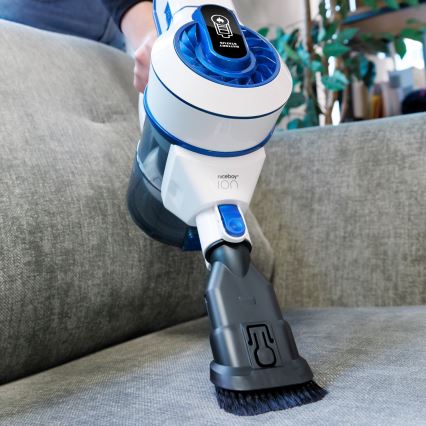Niceboy ION Hurricane H5 - Kabelloser Stielstaubsauger 2in1 150W/2200 mAh weiß/blau