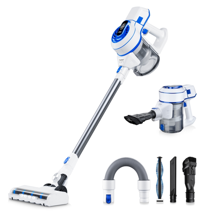 Niceboy ION Hurricane H5 - Kabelloser Stielstaubsauger 2in1 150W/2200 mAh weiß/blau
