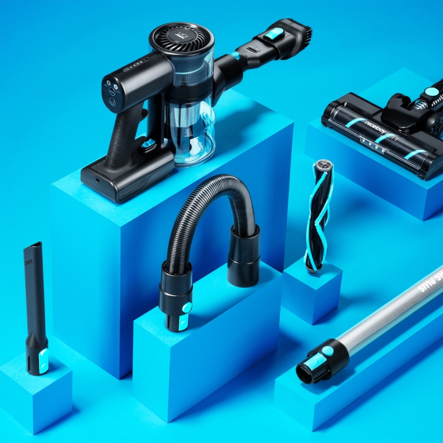Niceboy ION Hurricane H5 Plus - Kabelloser Stielstaubsauger 2in1 140W/2200 mAh schwarz