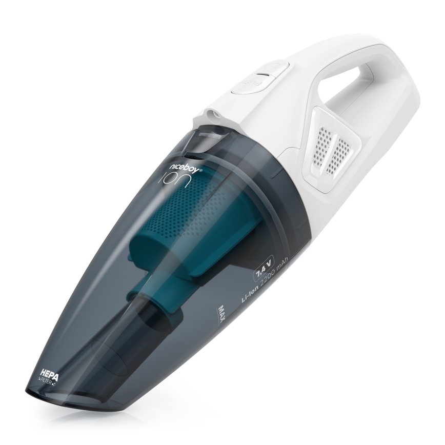 Niceboy ION Hurricane R1 - Aufladbarer Handstaubsauger 50W/2200 mAh weiß/blau