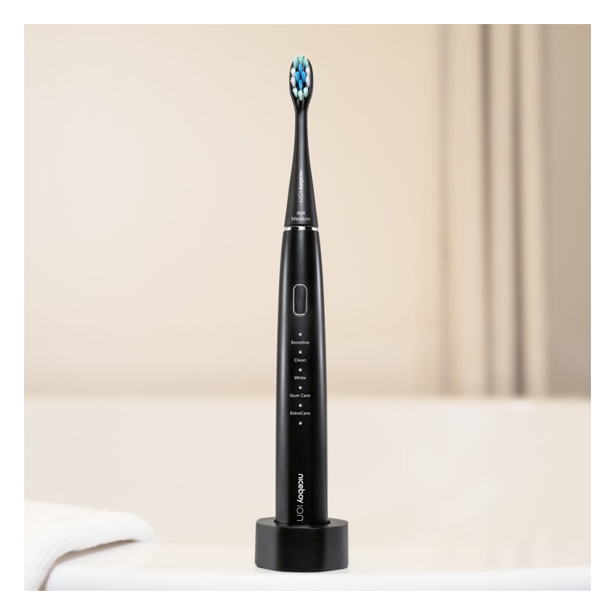 Niceboy ION Sonic Duo Pack - SET 2x Schallzahnbürste IPX7 schwarz + weiß