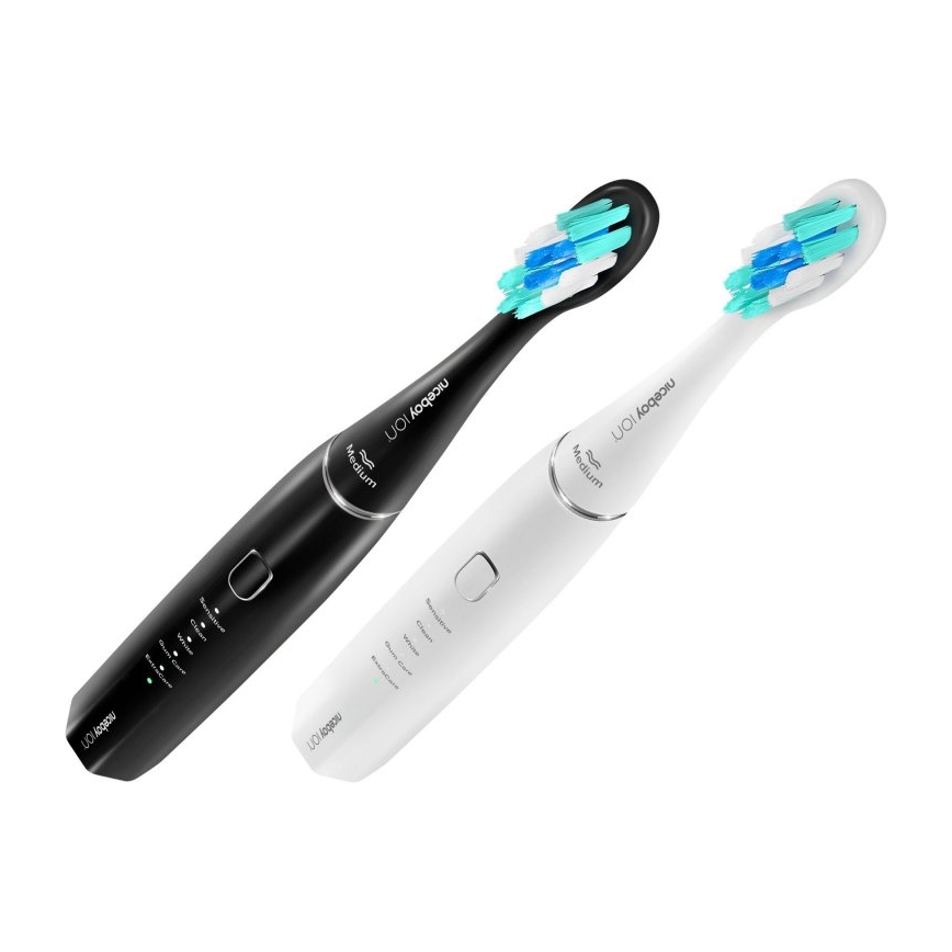 Niceboy ION Sonic Duo Pack - SET 2x Schallzahnbürste IPX7 schwarz + weiß