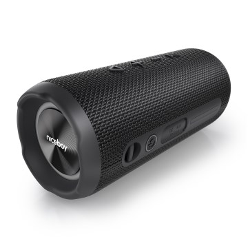 Niceboy Nexus - LED kabelloser Lautsprecher mit Mikrofon 26W/4000 mAh IPX6 schwarz