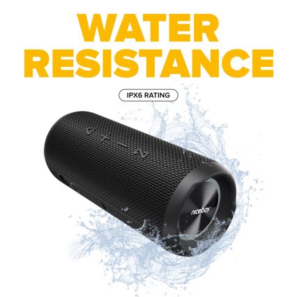 Niceboy Nexus - LED kabelloser Lautsprecher mit Mikrofon 26W/4000 mAh IPX6 schwarz