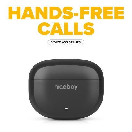 Niceboy Pins 4 - Kabellose Kopfhörer mit ANC 400 mAh + 2x 50 mAh IPX4 Schwarz