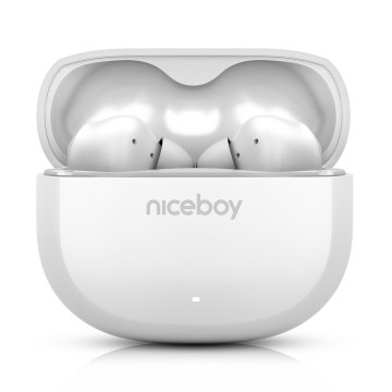 Niceboy Pins 4 - Kabellose Kopfhörer mit ANC 400 mAh + 2x 50 mAh IPX4 Weiß
