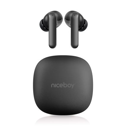 Niceboy Pins 4 PRO - Kabellose Kopfhörer mit ANC 380 mAh + 2x 35 mAh IP54 Schwarz