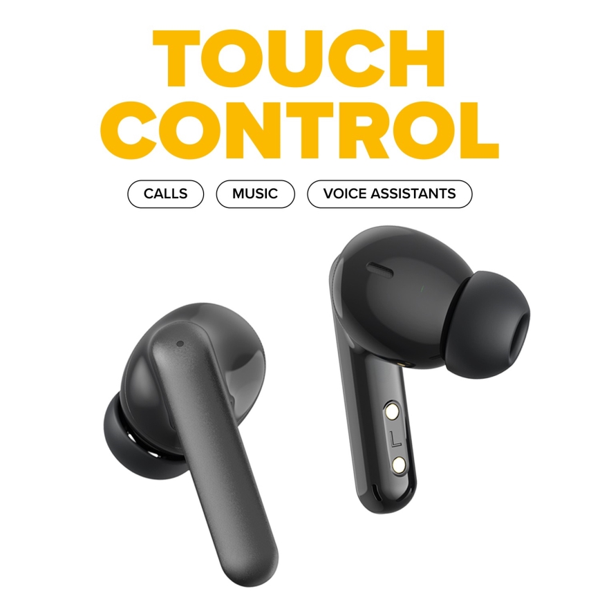 Niceboy Pins 4 PRO - Kabellose Kopfhörer mit ANC 380 mAh + 2x 35 mAh IP54 Schwarz