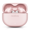 Niceboy Pins 4 - True-Wireless-Kopfhörer mit ANC, 400 mAh + 2×50 mAh, IPX4, rosa