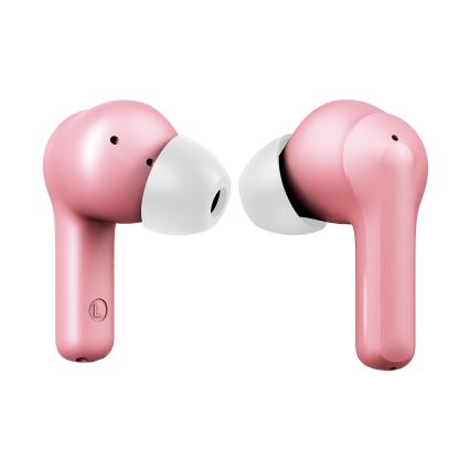 Niceboy Pins 4 - True-Wireless-Kopfhörer mit ANC, 400 mAh + 2×50 mAh, IPX4, rosa