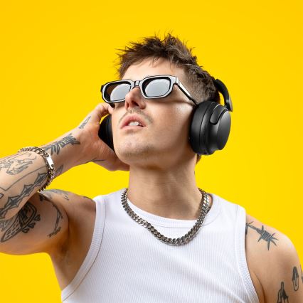 Niceboy Stellar - Kabellose Kopfhörer mit Mikrofon und ANC 400 mAh IPX4 schwarz