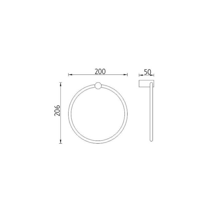 NIMCO BR 11060L-26 - Wand-Handtuchhalter BORMO d 20 cm glänzendes Chrom