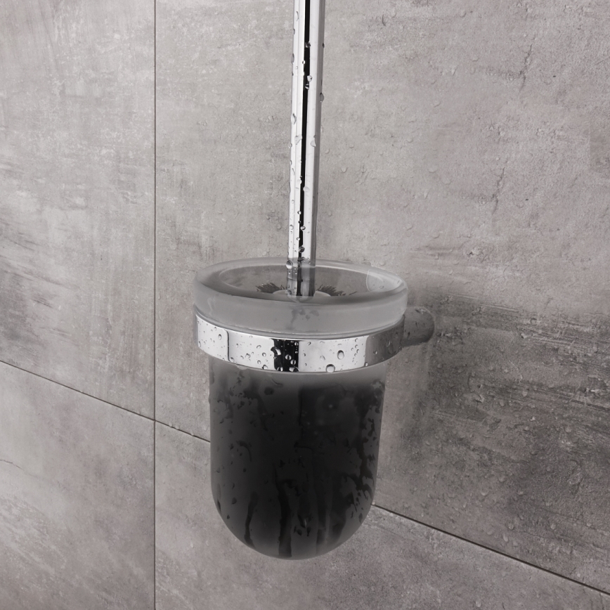 NIMCO BR 11094WN-26 - Toilettenbürste wandmontiert BORMO matt Glas/glänzendes Chrom