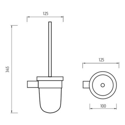 NIMCO BR 11094WN-26 - Toilettenbürste wandmontiert BORMO matt Glas/glänzendes Chrom