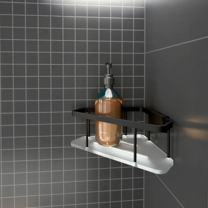 NIMCO Ki-14003-B-90 - Wandablage für Dusche KIBO matt schwarz/weiß