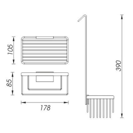 NIMCO Ki 14015H-26 - Wandablage für Dusche KIBO glänzendes Chrom