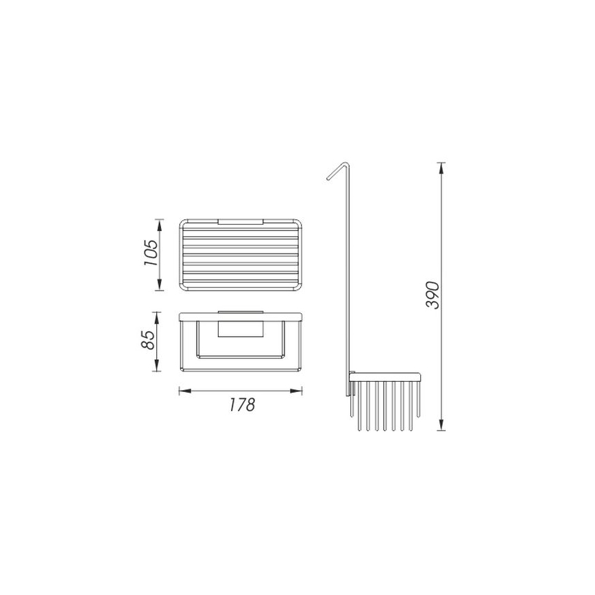 NIMCO Ki 14015H-26 - Wandablage für Dusche KIBO glänzendes Chrom