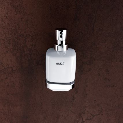 NIMCO MA Set-31K-26 - Seifenspender, Zahnbürstenhalter und Wandhaken für die Wandmontage MAYA 320 mm weiß/glänzendes Chrom