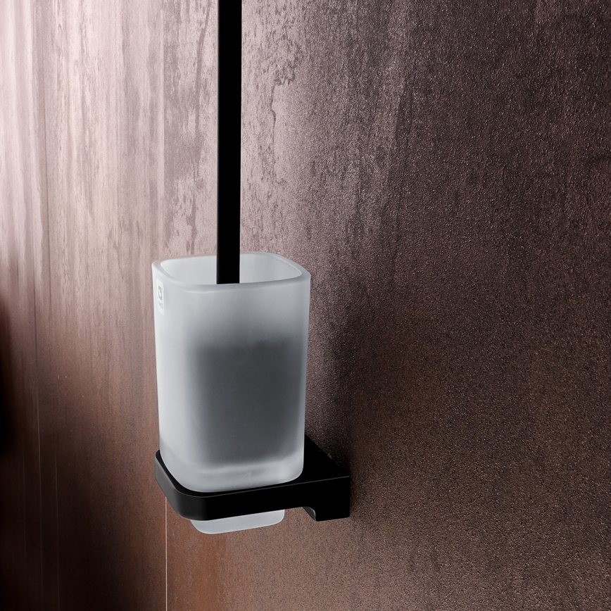 NIMCO MAC 29094CN-90 - Toilettenbürste wandmontiert MAYA matt Glas/matt schwarz