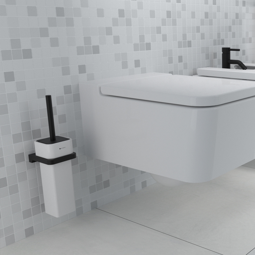 NIMCO MAC 29094K-90 - Toilettenbürste wandmontiert MAYA weiß/matt schwarz
