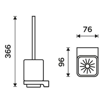 NIMCO MAC 29094KN-90 - Toilettenbürste wandmontiert MAYA weiß/matt schwarz