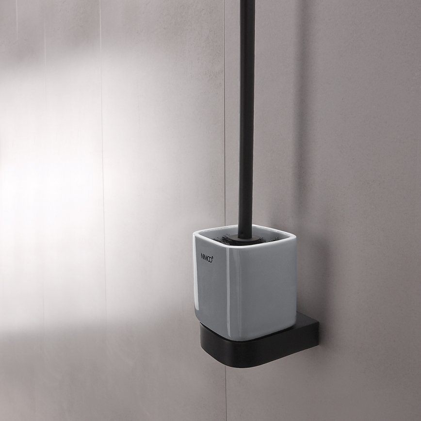 NIMCO NKC 30094KN-90 - Toilettenbürste wandmontiert NIKAU weiß/matt schwarz