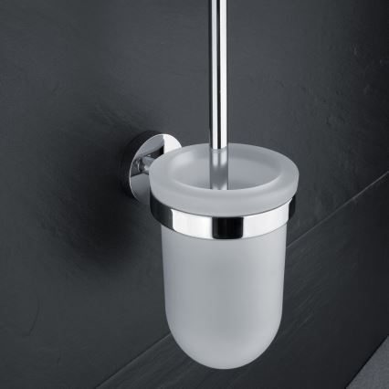 NIMCO UN Set-94WN-26 - Toilettenbürste wandmontiert und Toilettenpapierhalter UNIX glänzendes Chrom