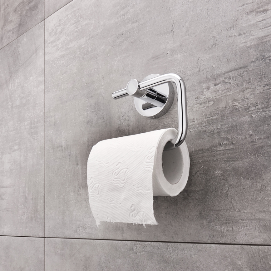 NIMCO UN Set-94WN-26 - Toilettenbürste wandmontiert und Toilettenpapierhalter UNIX glänzendes Chrom