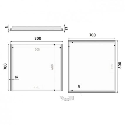 NIMCO ZP 11003 - LED-Badezimmerspiegel mit Hintergrundbeleuchtung LED/21W/230V 6500K 70x80 cm IP44