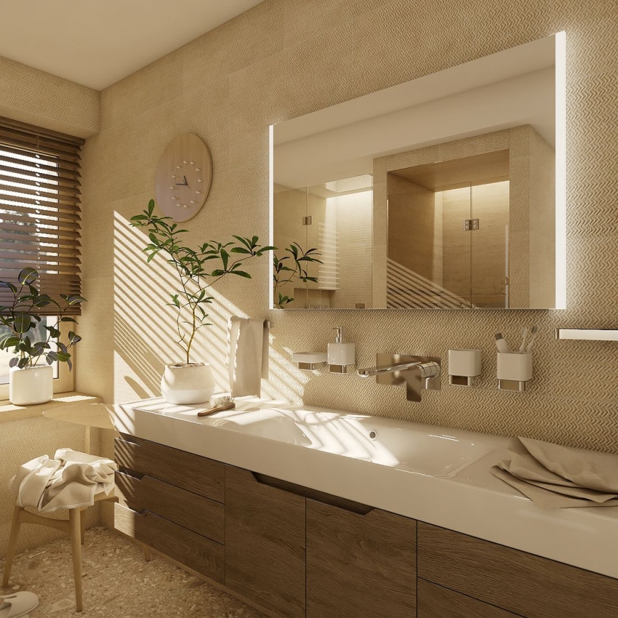 NIMCO ZP 11003 - LED-Badezimmerspiegel mit Hintergrundbeleuchtung LED/21W/230V 6500K 70x80 cm IP44